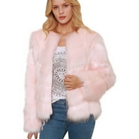 Entyinea есен зимни палта за жени Графичен принт Varsity Jacket Color Block Zipper Close Baseball Coats Pink XXL