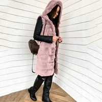 Kali_store дамски зимно палто женско пълна цип полярно яке зима топло термично основни палта розово, s