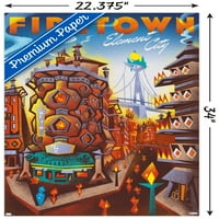 Disney Pixar Elemental - Плакат за стена на Firetown, 22.375 34