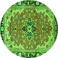 Агли Компания Вътрешен Правоъгълник Медальон Зелени Традиционни Килими Площ, 5'7'