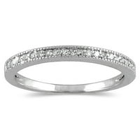 Дамски каратов диамантен пръстен в 10к Бяло Злато