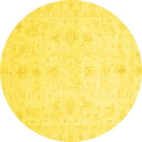 Ahgly Company Indoor Round ориенталски жълти традиционни килими, 6 'кръг
