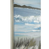 40 40 плаж пейзаж рамкирани стена изкуство със сребърна рамка