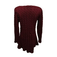 Сарафани за жени мода жени стегнат Дълъг ръкав плътен цвят пуловер рокли 4ХЛ