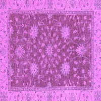 Ahgly Company Indoor Square Oriental Purple Traditional Area Rugs, 4 'квадрат