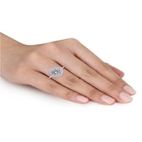 3-Каратов Т. Г. в. създава бял сапфир и диамантен акцент 10-каратов пръстен от бяло злато
