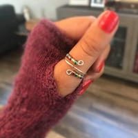 Анвазис анти тревожност пръстен с въртящи се цветни мъниста бижута декорация облекчаване на стреса Регулируеми отворен пръстен бижута аксесоари за жени и момичет