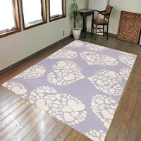 Ново малко Пурпурно сърце 5' х 8 ' фута съвременен ръчно изработен тъфтинг модерен дизайн вълнени килими и килими