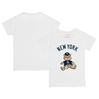 Детско мъничко бяло бяло нюйоркски янки тениска за плюшено момче