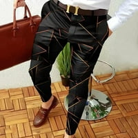 Панталони на Kakina за мъже Крерънс Мъже случайни модни отпечатани панталони със средна талия с джобове панталони