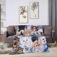 Kitten Collage Супер меко одеяло за хвърляне на диван плюшено одеяло 50 40