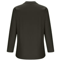Плюс размер памучно бельо блузи за жени Лято ежедневни V Вратни бутон надолу с разточен ръкав Туника Модрни върхове ризи
