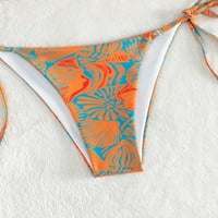 Singreal женски печат Halter Tie Side Triangle Bikini Swimsuit два бански костюм