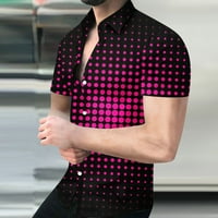 Daqian мъжки поло ризи клирънс Мъжки геометрична риза 3D Не позициониране Редовно отпечатани къси ръкави риза за ревера мода ежедневна плажна риза горна блуза ризи за