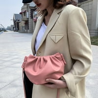 Дамска Мода Плътен цвят за кожа Цип кнедли кръстосано рамо чанта