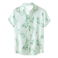 Qolati ризи за мъже реколта с късо ръкав лек бутон надолу по блуза блуза сладка графика огромен алоха плаж върхове