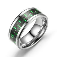 yuehao пръстени пръстени въглерод двойка три цветни стоманени модни възрастни титаниеви пръстени за пръстени от фибри