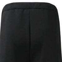 Мъжки спортни панталони мека спокойна годни Ежедневно Облекло Плътен цвят Удобен Салон ежедневни ластик Мода уютни ежедневни панталони Пълна дължина панталони с джоб черно л