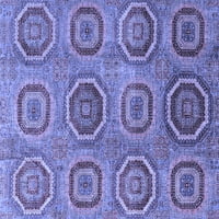 Ahgly Company Machine Wareable Indoor Rectangle Abstract Blue Modern Area Rugs, 2 '5'