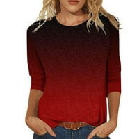 Strungten Women's Fashion Casual Cround Lead Luse Loose Printed Thrist Дами топ облечени блузи за жени