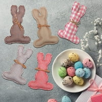 Mairbeon Заек орнамент Fadeless Faleless Warkable Anti-деформиран пълен пълнеж Soft Touch Collectible Bunny играчка за Великден