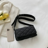 Обикновено напречно тяло чанти найлон плат Пратеник чанти малък капак за пазаруване Черно