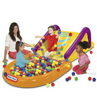 Малка пързалка и плясък топка яма, надуваема пързалка и топка яма с топки за деца на възраст 3-6 години