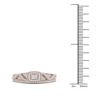Империал 3 8кт ТДВ диамант 10к Розово злато ореол булчински комплект