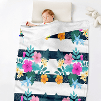 Отпечатано флорално раирано одеяло с калъфи за възглавници за диван диван траен фланелен одеяло най -добрите подаръци одеяло за жена жени
