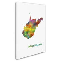 Търговска марка изобразително изкуство Западна Вирджиния членка карта-1 платно изкуство от Марлийн Уотсън