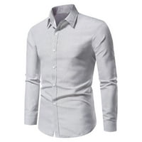Мъжки блуза клирънс мъже нова риза с дълги ръкави за ревери с дълъг ръкав запушване на яка риза