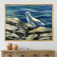 Дизайнарт 'портрет на Птици Чайки край морето' Морска и крайбрежна рамка платно за стена арт принт