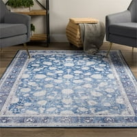 Addison Rugs Kensington 5 '7'7 Персийски тъкан, който не секира килим в синьо
