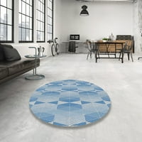 Ahgly Company Machine ПРОЧАВАНЕ НА ВЪЗДУШНИ Квадратни преходни стоманени сини килими, 3 'квадрат