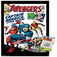 Marvel Comics - Avengers - Captain America - Comic Cover # Wall Poster с Push Pins, 14.725 22.375