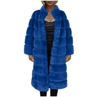 Fau fur дълги палта за жени луксозни зимни топли пухкави якета с късо палто Fau Fur Fur Cour Parka Cold Days