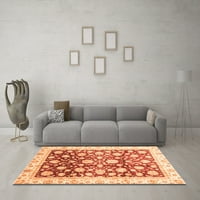 Ahgly Company Indoor Square Oriental Orange Traditional Area Rugs, 8 'квадрат
