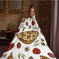 Носбей пица одеяло за момчета момичета, сладки пица деца хвърлят одеяло за дете, пухкави уютни меки леки одеяла за офис на диван