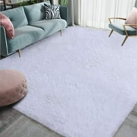Луксозна пухкава зона килим модерен килими за шамари за спалня Супер мек и удобен килим Сладки килими за деца Детски момичета домашни крака Крем бяло