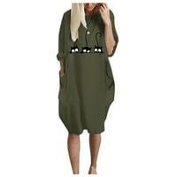 Рокли за жени дамски джъмпер мини рокля дами огромни торбички с дълъг ръкав джобна рокля зелено l