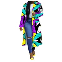 палто за жени модни жени отпечатано джобно яке външни дрехи жилетка с галпахар с дълъг тренч палто якета женски якета от руно палта лилаво + m