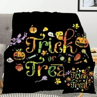 Хелоуин декоративно одеяло с калъф за възглавници, одеяло на гробището на ужасите за спалня за спалня Дорма декор Хелоуин одеяло декор,#514,59x79 ''