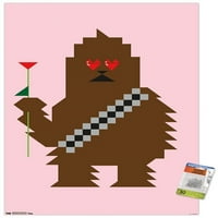 Междузвездни войни: Сага - Плакат за стена Chewbacca Hearts с бутални щифтове, 22.375 34