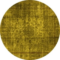 Агли Компания Машинно Пране Вътрешен Кръг Ориенталски Жълто Индустриална Зона Килими, 6 ' Кръг