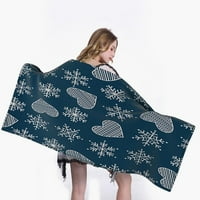 [Голям клирънс] Коледна снежинка печат плажна кърпа за кърпа за баня климатика за домашно декоративно