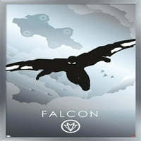 Marvel Heroic Silhouette - Falcon Wall Poster с pushpins, 22.375 34