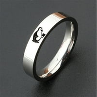 Lroplie пръстени за жени момичета прости титаниеви стоманени карикатурни бижута пръстен за пръстен подаръци