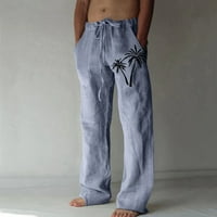 Мъжки панталони Мъжки ежедневни памучни бельо отпечатано бельо джобни дантелени панталони с голям размер панталони за мъже мода