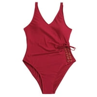 Umitay Womens Swimsuitsfashion Fashion Женски привлекателен твърд цвят Съединен телесен темперамент на плажки дрехи бикини бански костюм