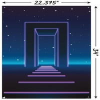 Геометричен плакат за неонова стена с бутални щифтове, 22.375 34